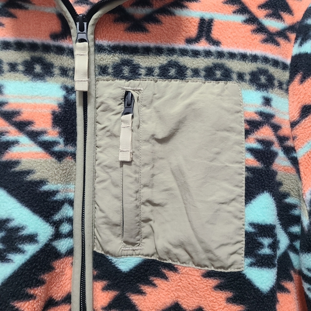Wesc Polar Fleece Jacket Southwest Aztec Boho Full Zip Y2K 90’s Colorful - Picture 7 of 9